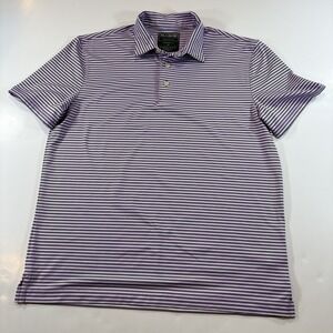Jos A Banks Traveler Tailored Fit Purple/White Striped Polo Size Medium Modern